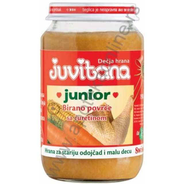 JUVITANA KAŠICA OD BIRANOG POVRĆA SA ĆURETINOM 190g - Online Apoteka JUVITANA KAŠICA OD BIRANOG POVRĆA SA ĆURETINOM 190g